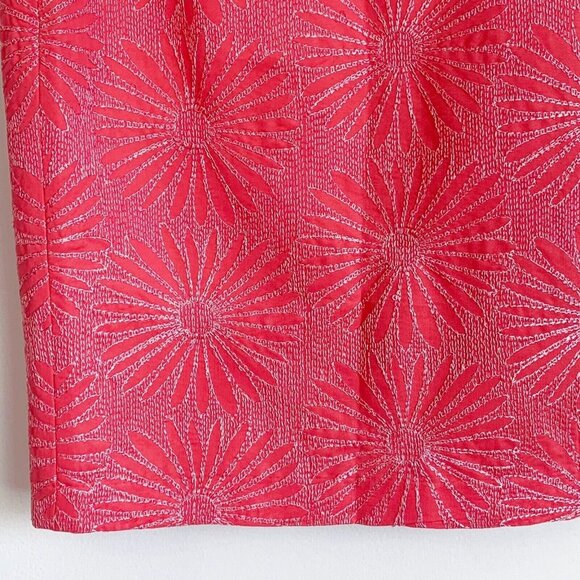 Tocca Coral Pink Floral Textured Pencil Skirt Sz 6 Romantic Feminine Whimsical - Picture 4 of 12